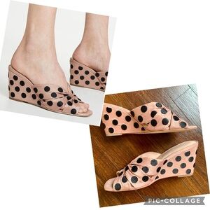 Loeffler Randall Sonya Polkadot Wedge Sandals Size 37/6.5